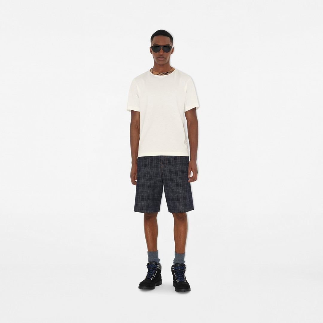 Burberry BR Plaid Collar T (White) - Image 12