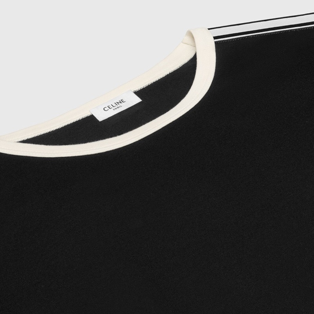Celine C Embroidered Strap Short Sleeve (Black) - Image 5