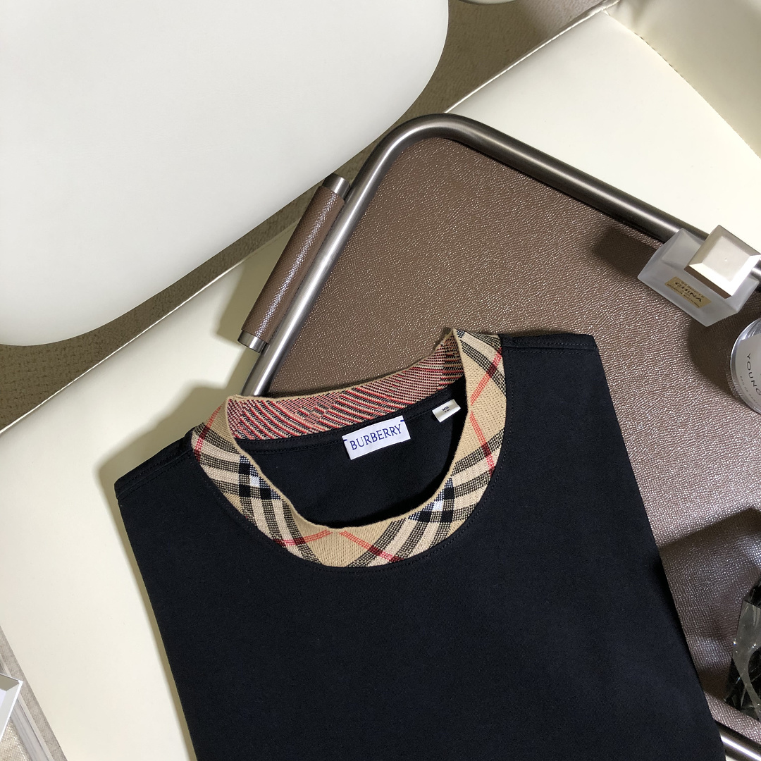 Burberry BR Plaid Collar T (Black) - Image 10