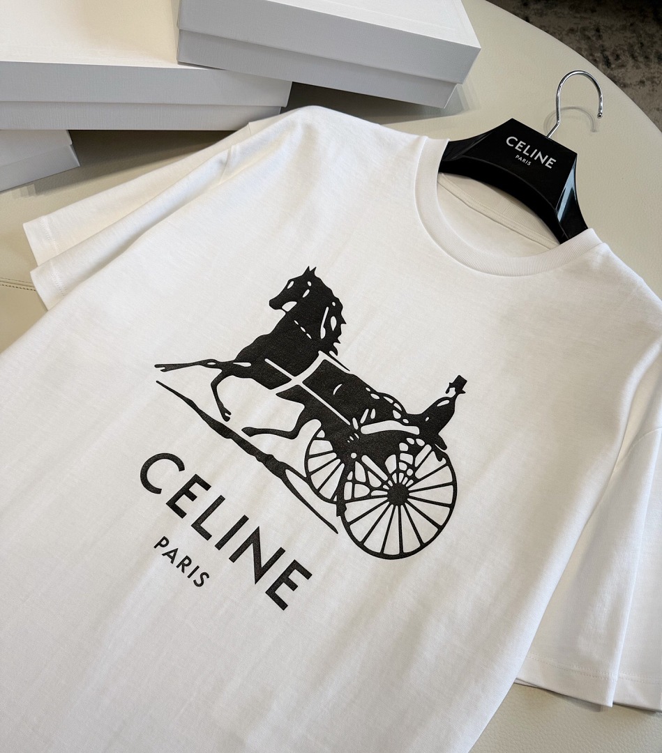 Celine Print T (White) - Image 7