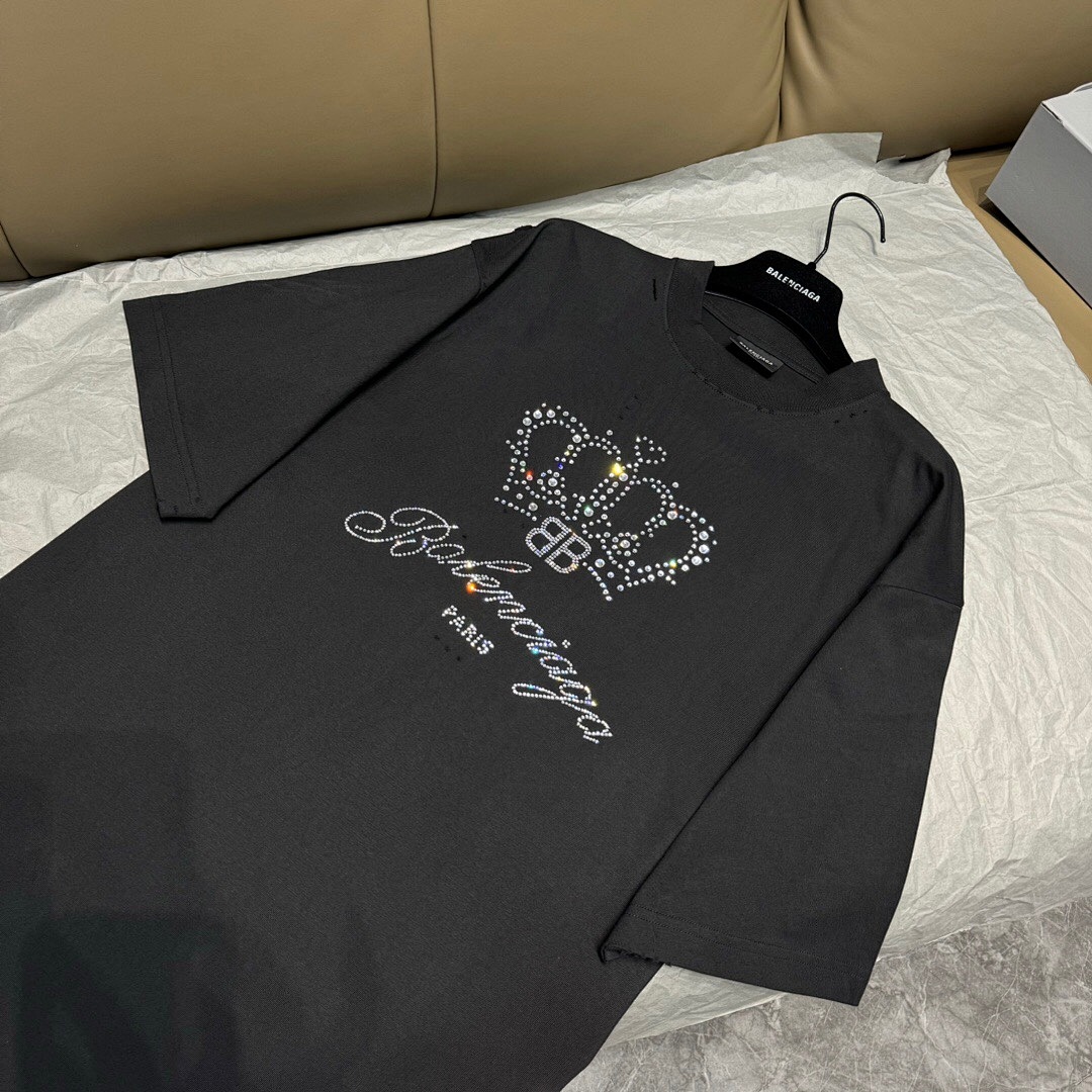 Balenciaga Diamond Short Sleeve (Black) - Image 7