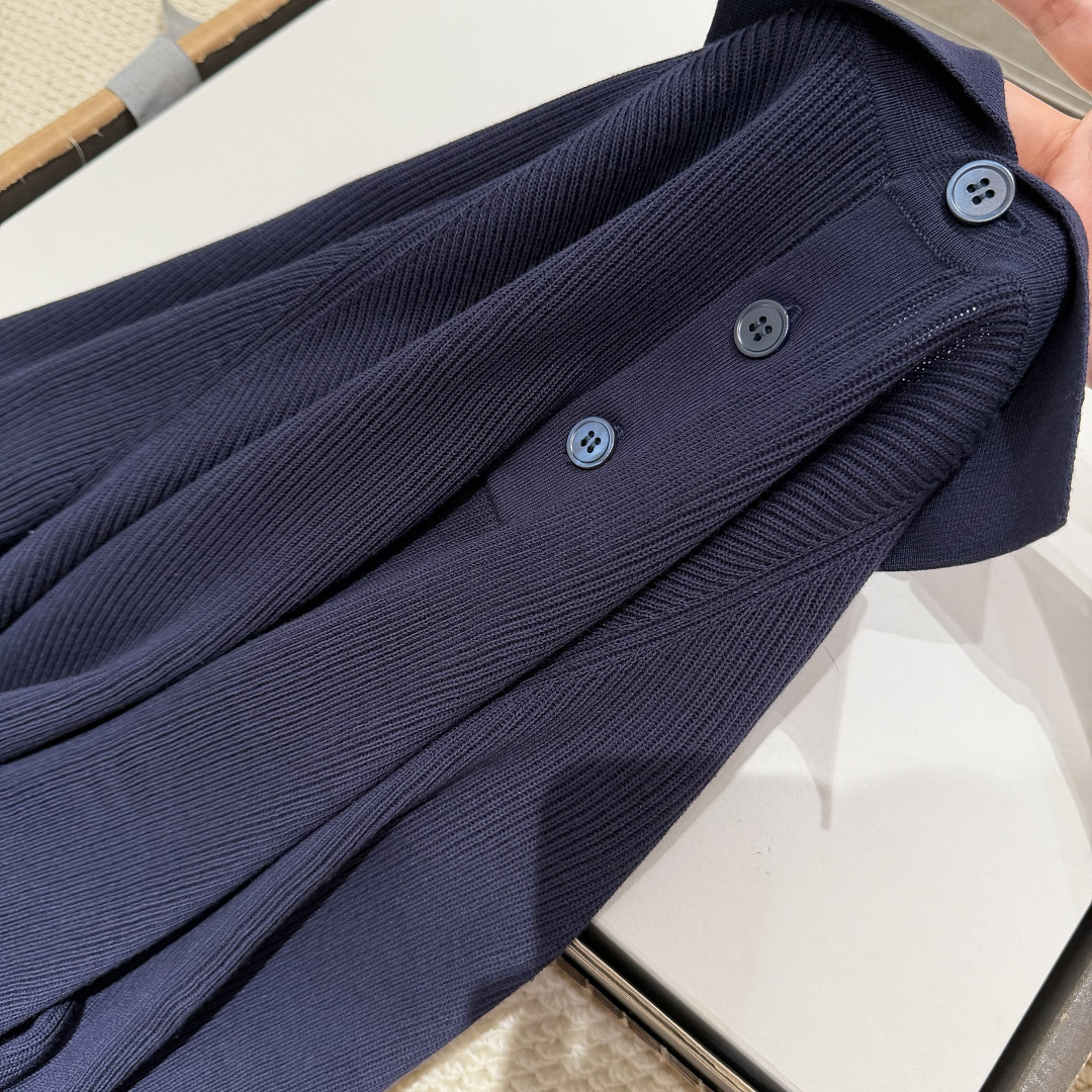 Ralph Lauren Deep Blue Striped Long Sleeved Polo Shirt - Image 8