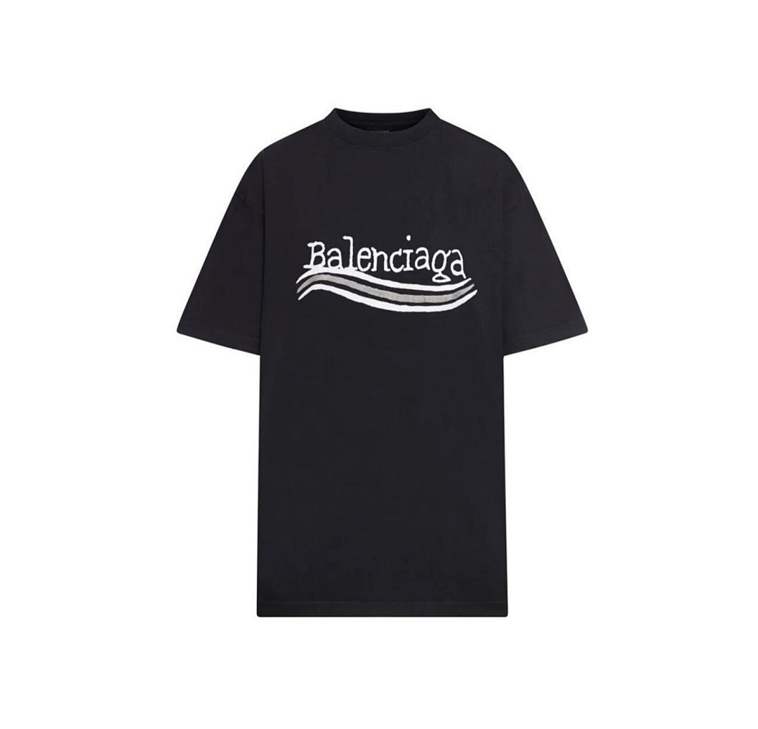 Balenciaga Print Short Sleeve (Black) - Image 2