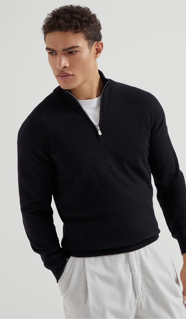 Unbranded Mountain Velvet Half Fleece (Black)