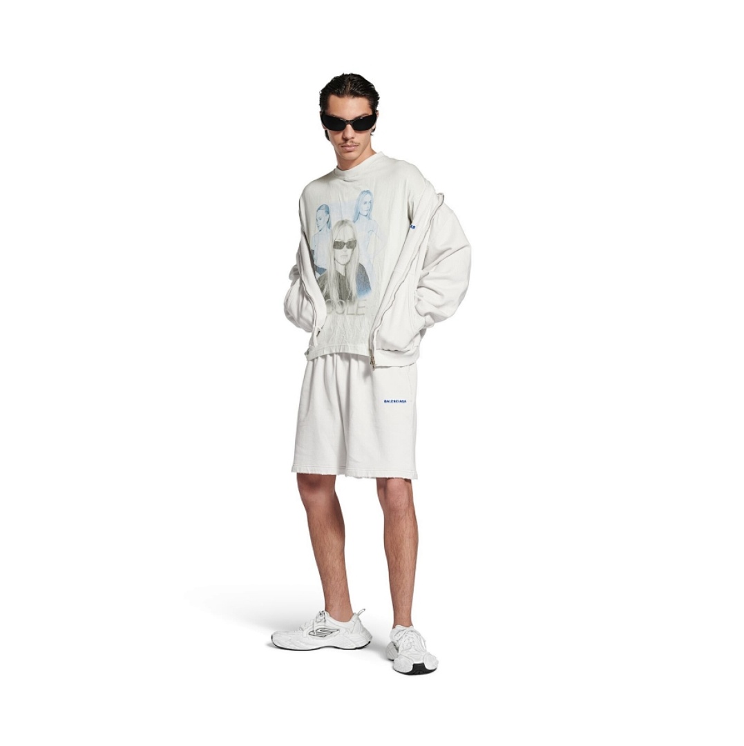 Balenciaga Blue Embroidered Short Grey Apricot - Image 13