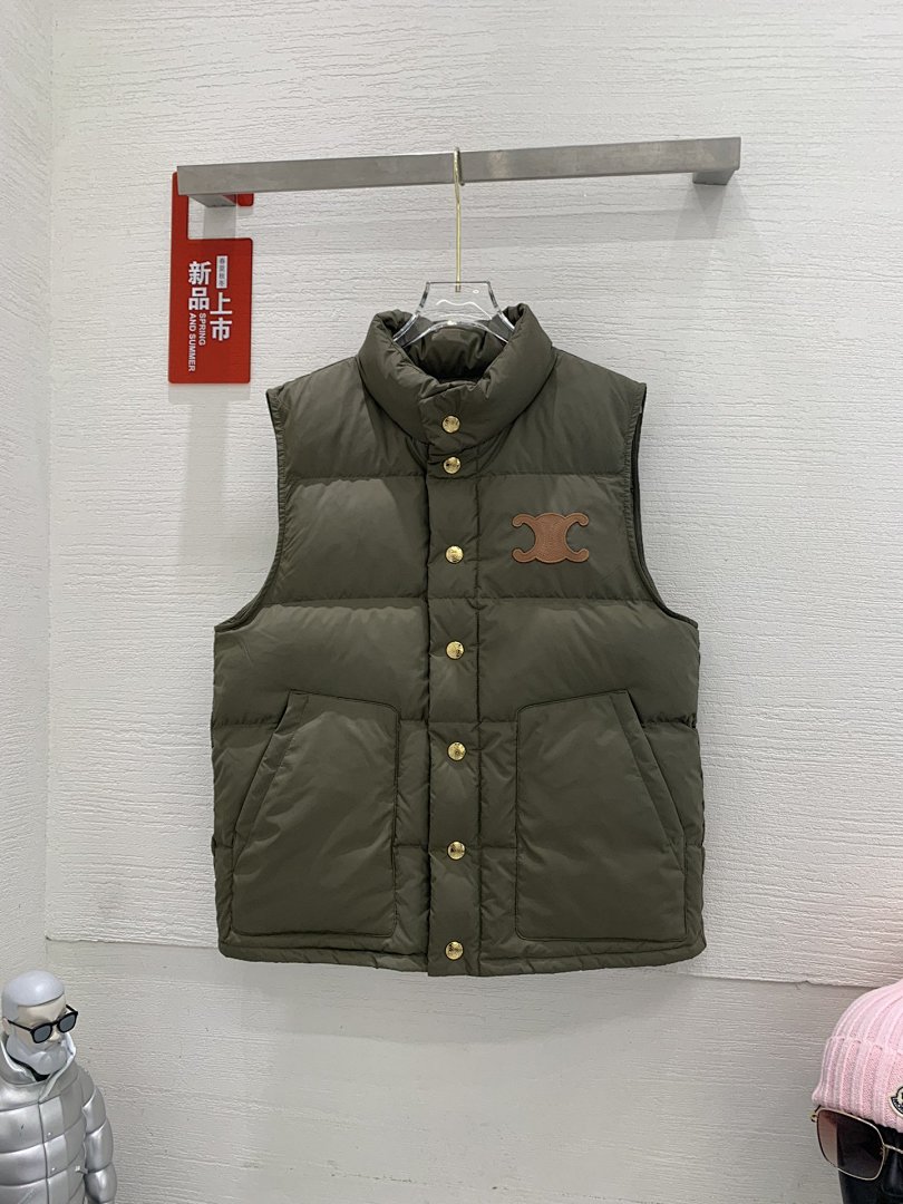Christian Louboutin Logo Embroidered Light Green Stand Collar Velvet Vest, photo 1