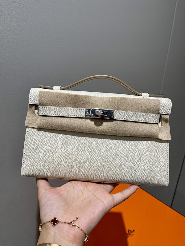 Kelly Gen Ck10 Epsom Cream White Silver Buckle 22Cm, photo 1
