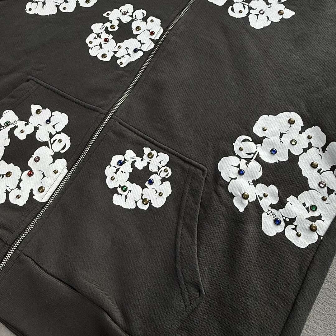 Unbranded ¥368 Rhinestone Cotton Wreath Zip Hoodie＆Pants - Image 13
