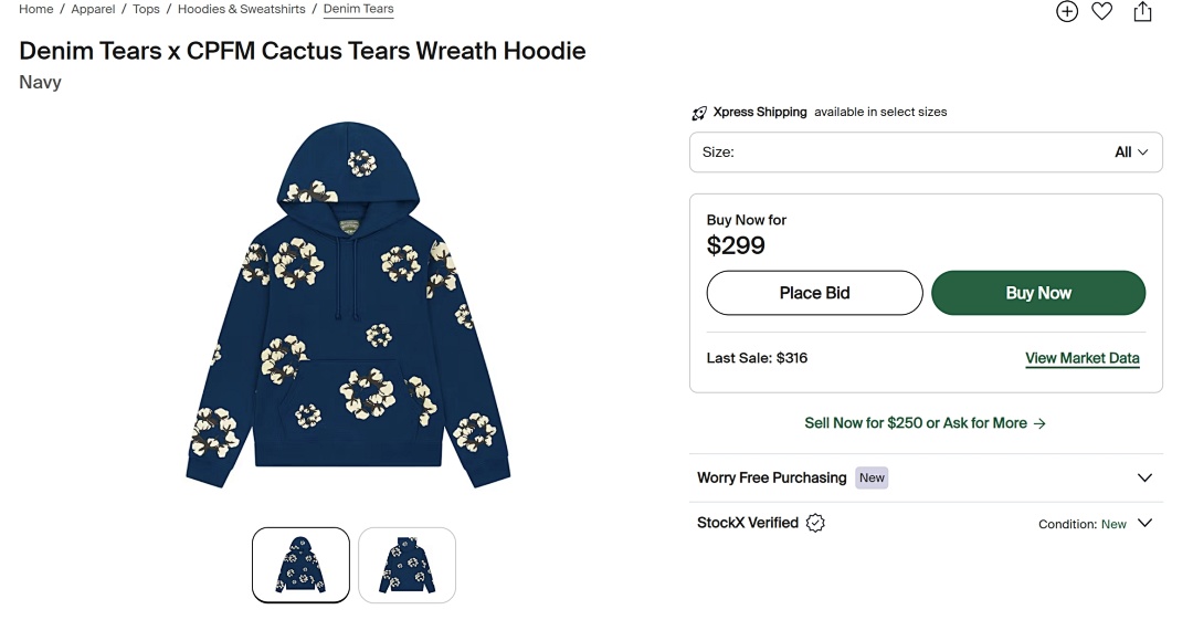 Unbranded ¥368 Denim Tears X CPFM Cactus Wreath Hoodie - Image 12