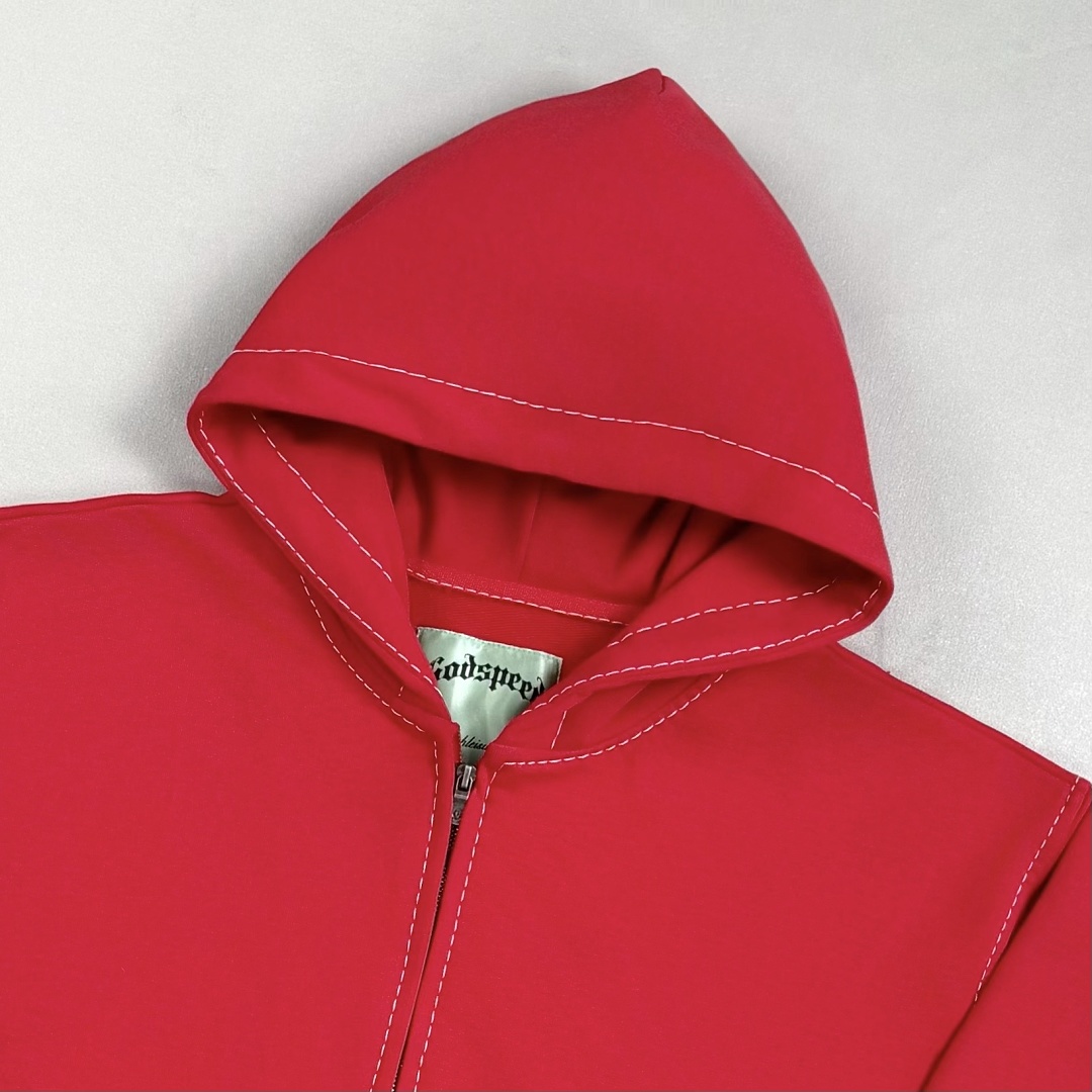 Godspeed ¥298 Godspeed OG Logo Stitched Sweatsuit (Red) - Image 6