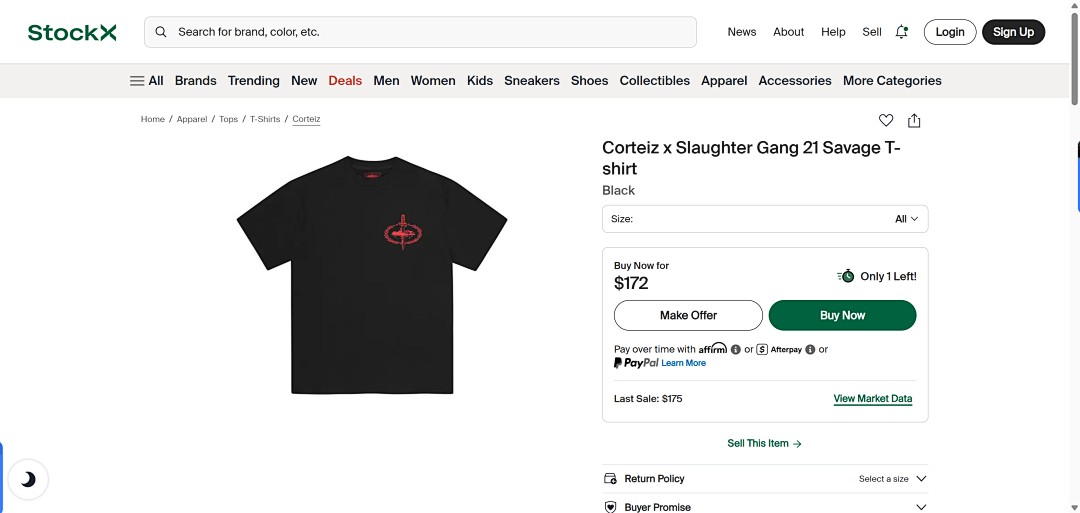 Corteiz ¥98 Corteiz X Slaughter Gang 21 Savage T-Shirt - Image 3
