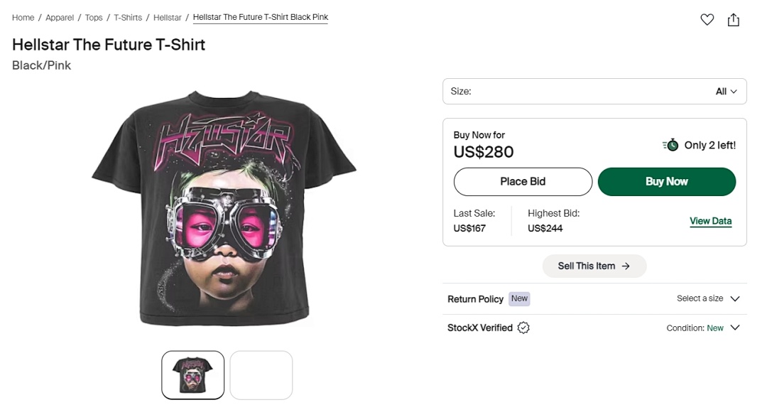Hellstar ¥150 Hellstar The Future T-Shirt - Image 2