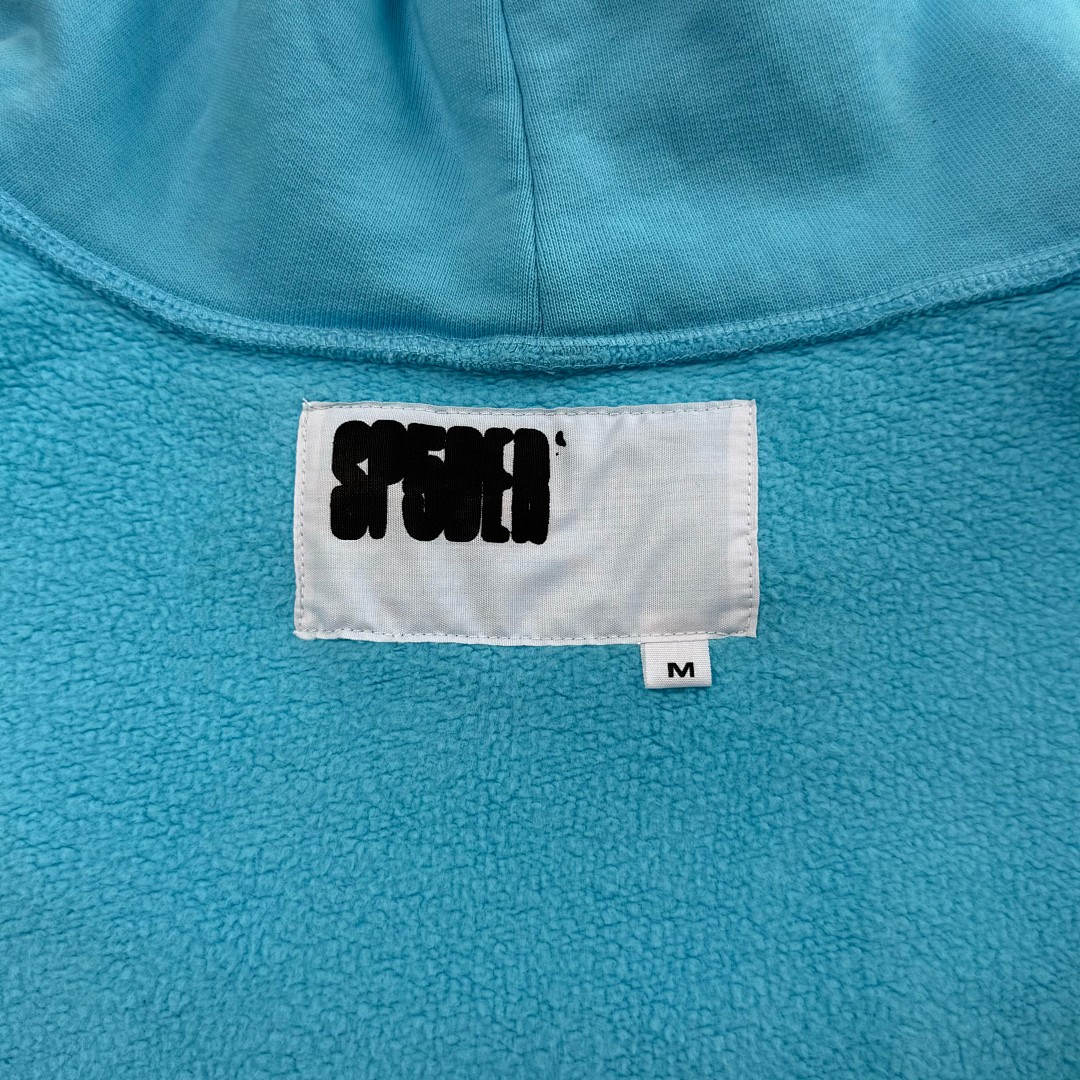 Sp5der ¥260 Sp5Der OG Web V2 Spray Hoodie (Light Blue) - Image 12