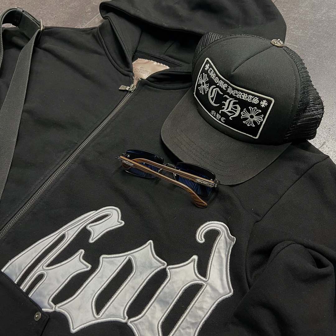 Godspeed ¥298 OG LOGO SWEATSUIT V2 Godspeed (Black/Silver Satin) - Image 6