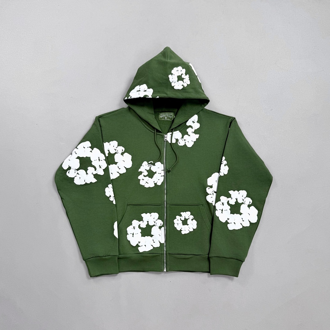 Unbranded ¥298 New Cotton Wreath Zip Hoodie Denim Tears - Image 56