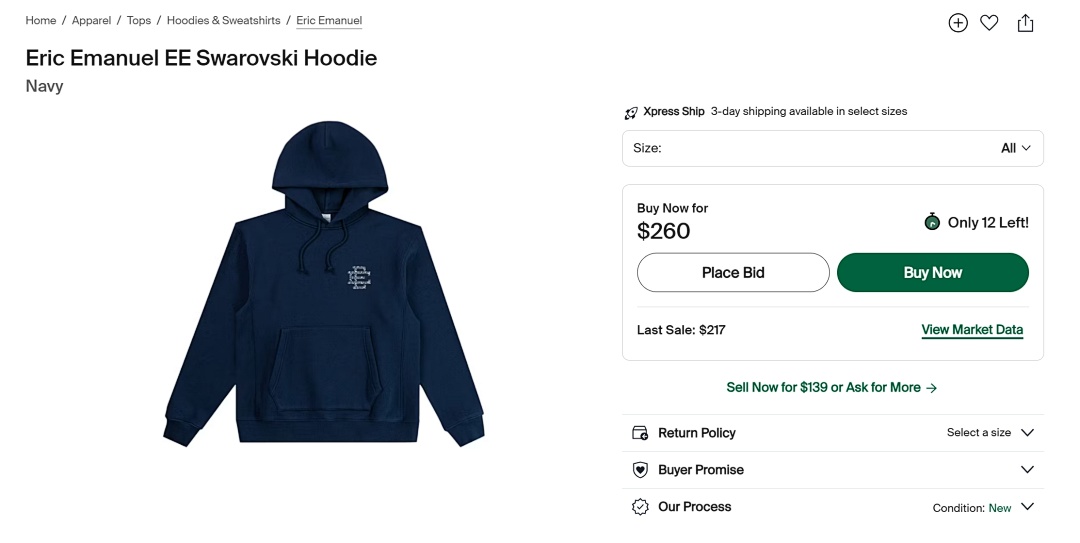 Christian Louboutin ¥268 EE Swarovski Hood Suit (Navy) - Image 3