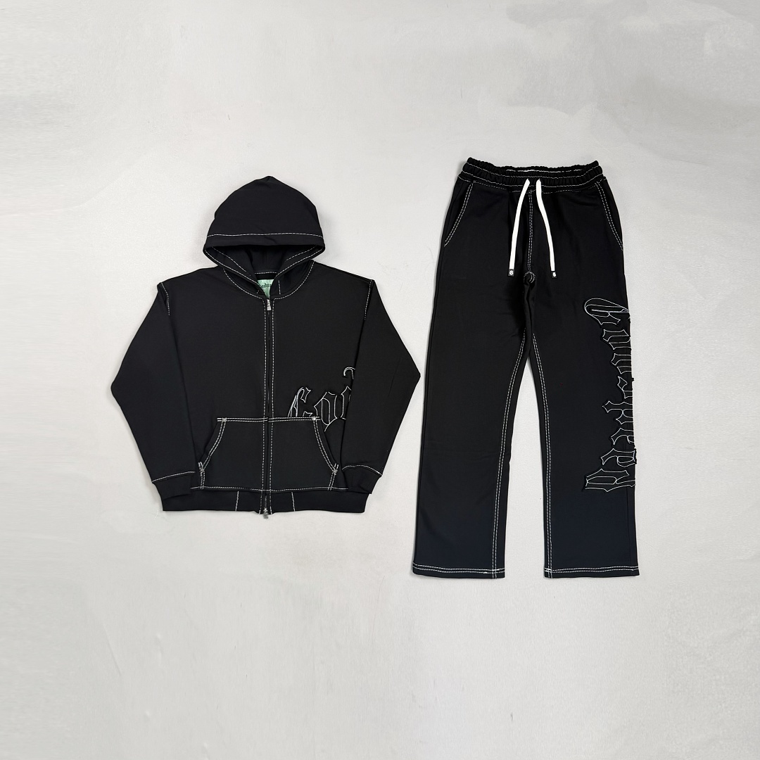 Godspeed ¥298 Godspeed OG Logo Stitched Sweatsuit (Black)