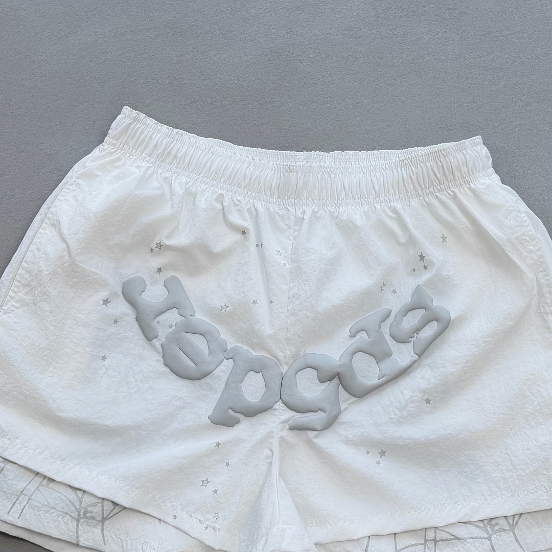 Sp5der ¥155 Sp5Der OG Web Logo DOUBLE LAYER Shorts - Image 9