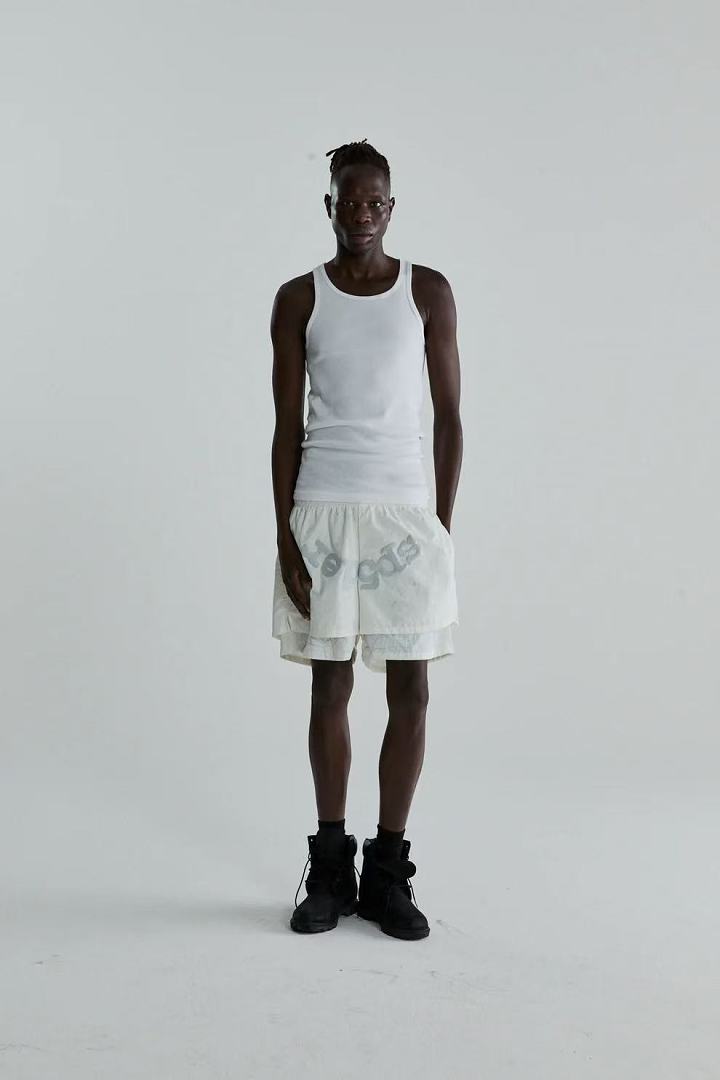 Sp5der ¥155 Sp5Der OG Web Logo DOUBLE LAYER Shorts - Image 3