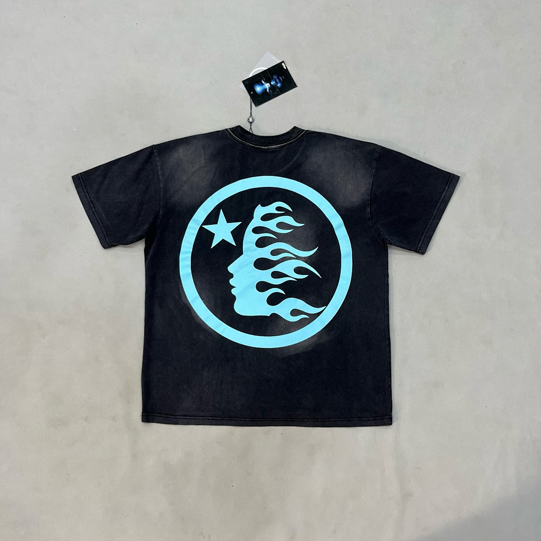 Hellstar ¥150 Hellstar Sports Core Logo T-Shirt 'Black/Aqua (Blue') - Image 4