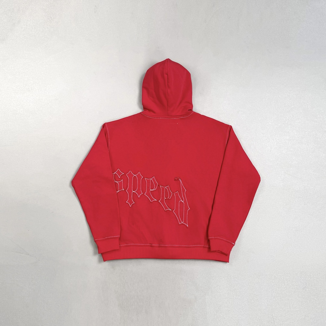 Godspeed ¥298 Godspeed OG Logo Stitched Sweatsuit (Red) - Image 7