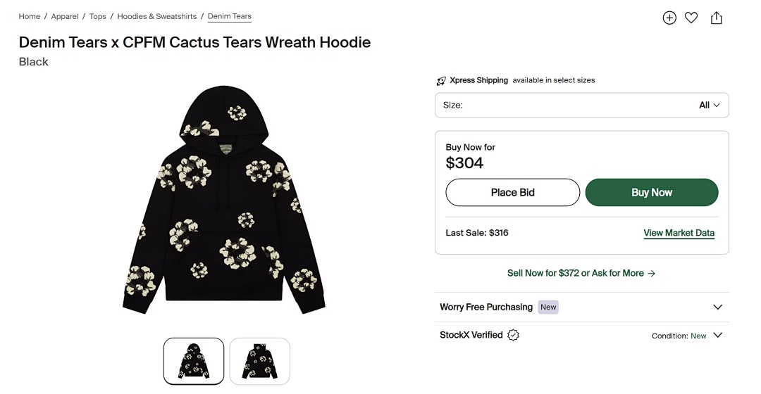 Unbranded ¥368 Denim Tears X CPFM Cactus Wreath Hoodie - Image 11