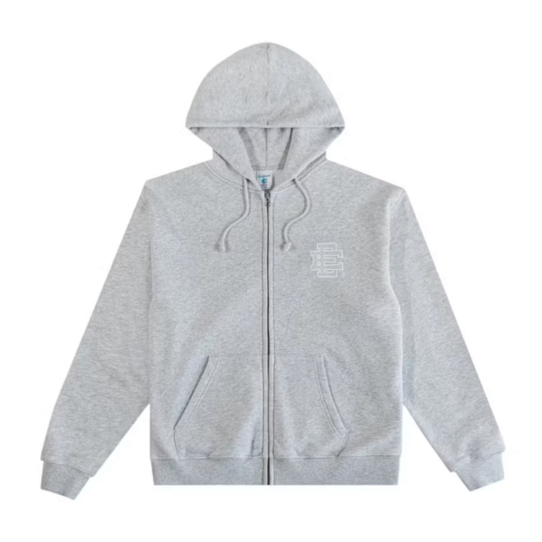 Christian Louboutin ¥298 EE Basic Zip Up Hoodie Grey/White (FW24) - Image 4