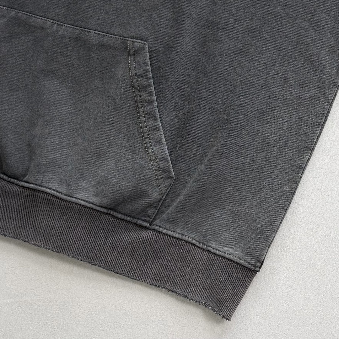 Godspeed ¥168 💦Washed Blank Hoodie (Black) - Image 6