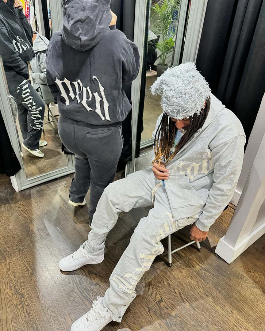 Godspeed ¥298 OG Logo Sweatsuit V2 Godspeed (Heather Grey) - Image 6