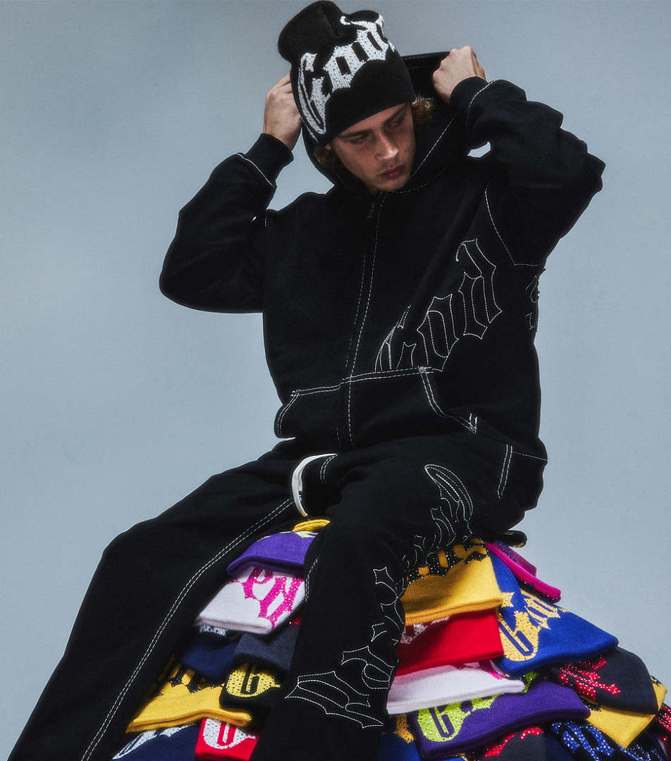 Godspeed ¥298 Godspeed OG Logo Stitched Sweatsuit (Black) - Image 2