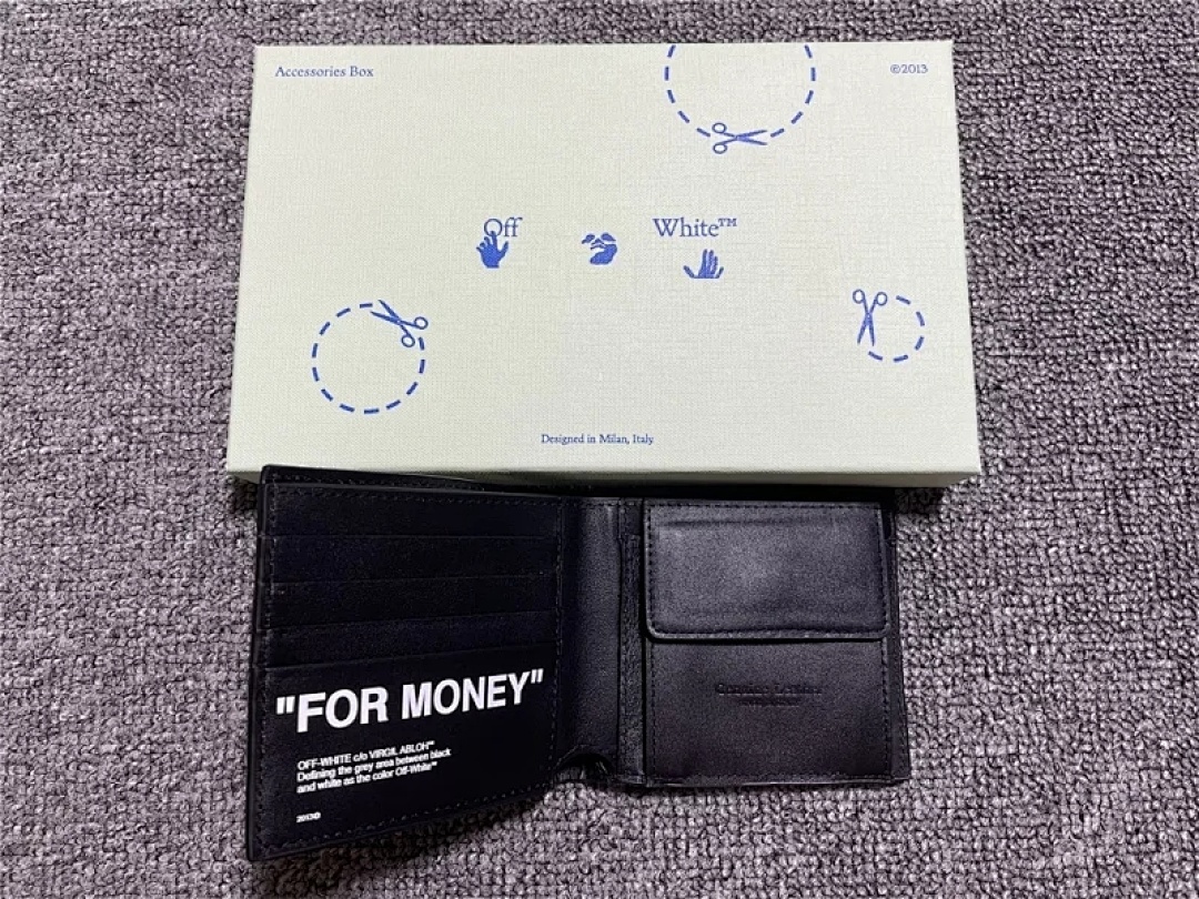 bag/homeware/accessories 1:1 OFF WHITE “FOR MONEY”Wallet Top Grain (Real Leather) - Image 16