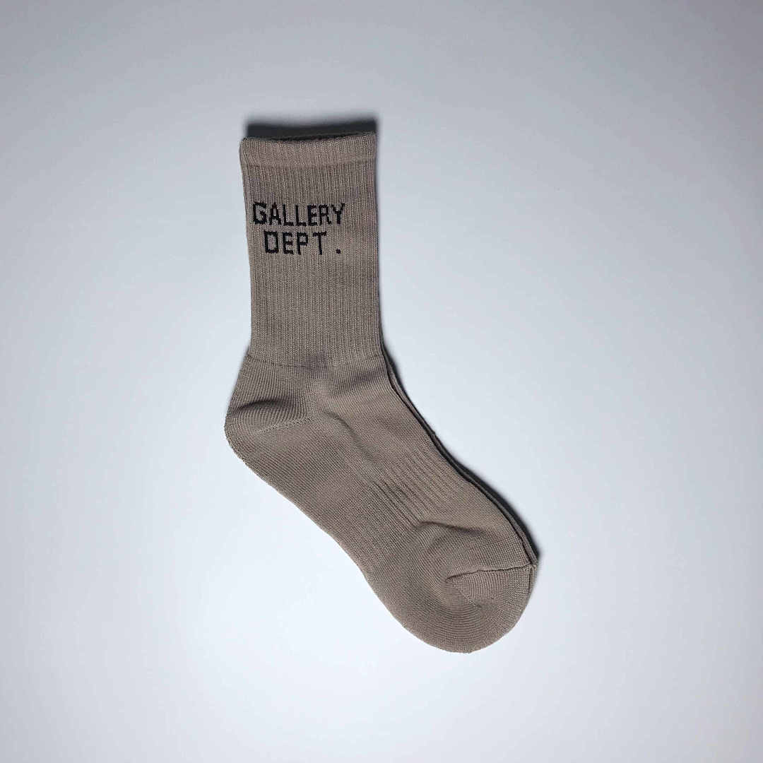 Lanvin Gallery Dept Brown Socks (Black Letter)