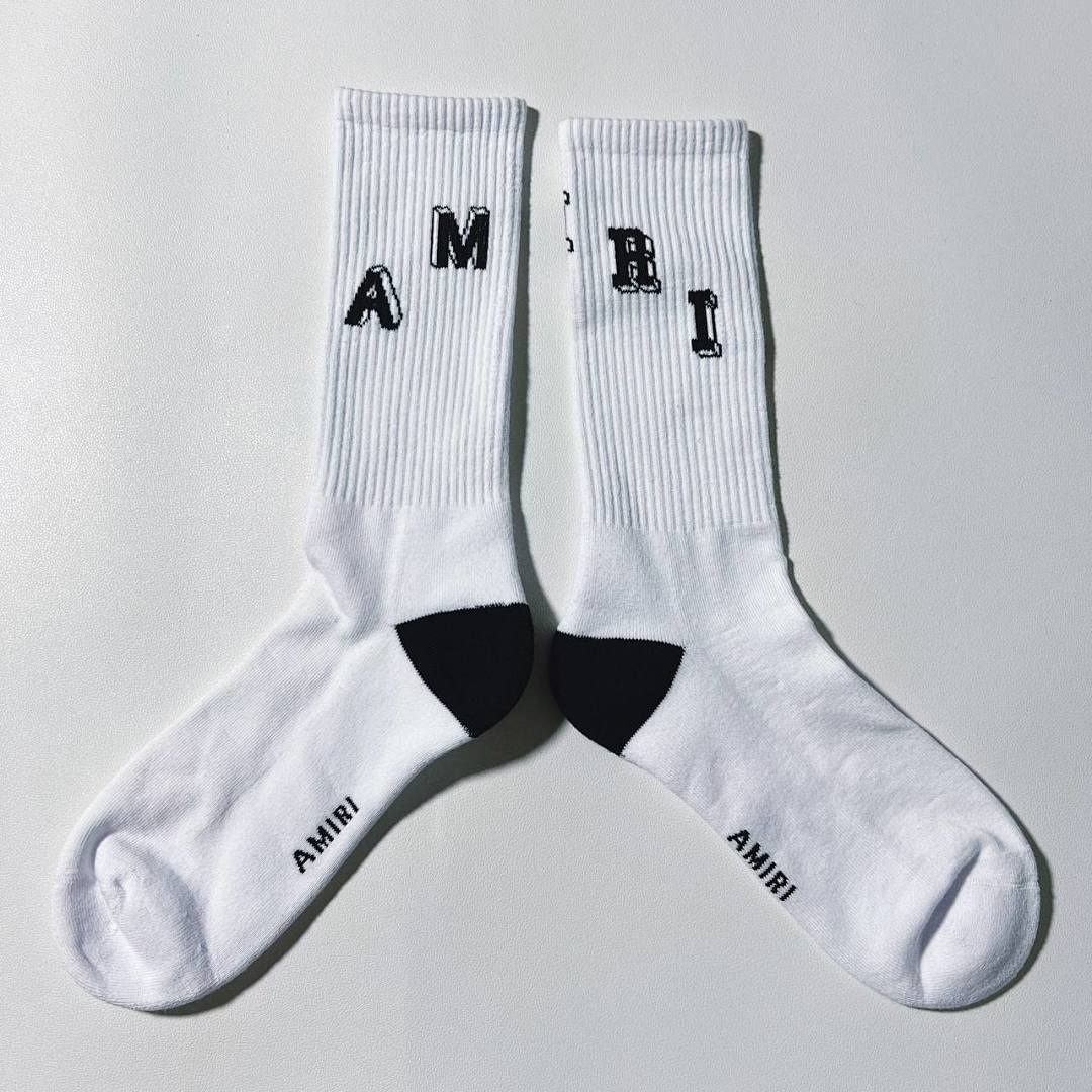 AMIRI COLLEGIATE AMIRI TUBE SOCK White/Black - Image 6