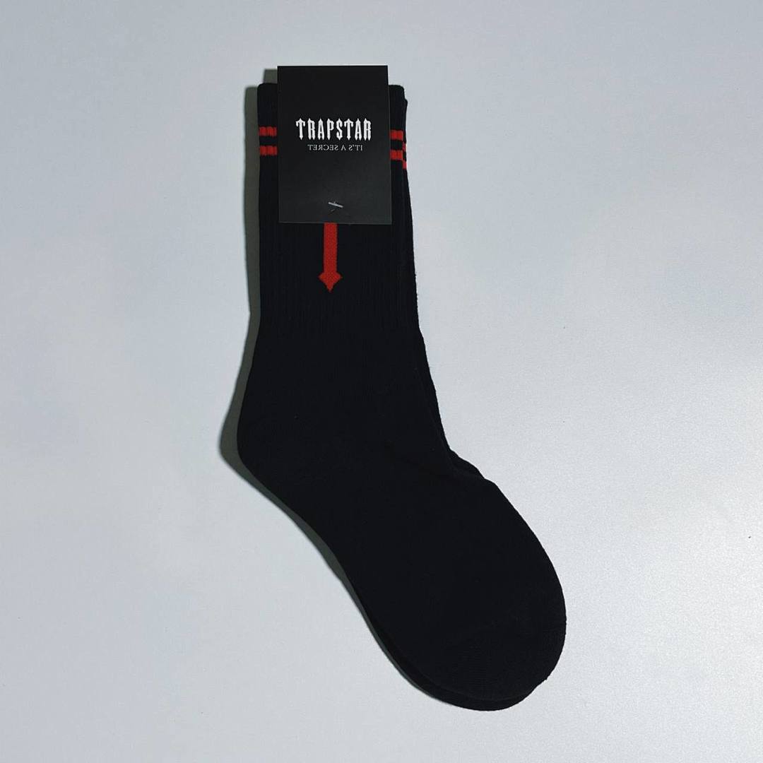 Accessiories Trap Star Black Red Logo Towel Socks