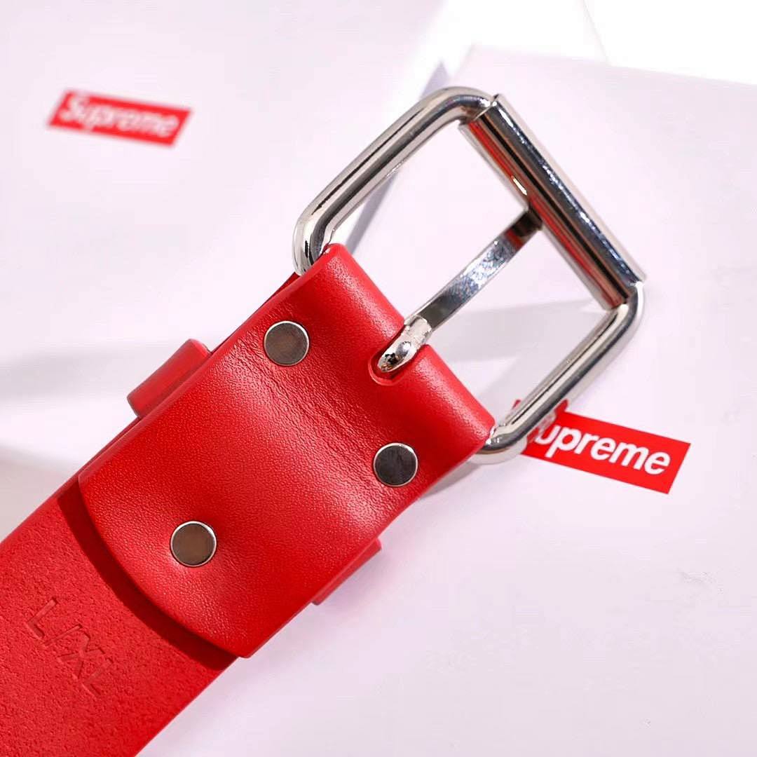 bag/homeware/accessories SU* BELT RED / BLACK Real Cow Leater - Image 12
