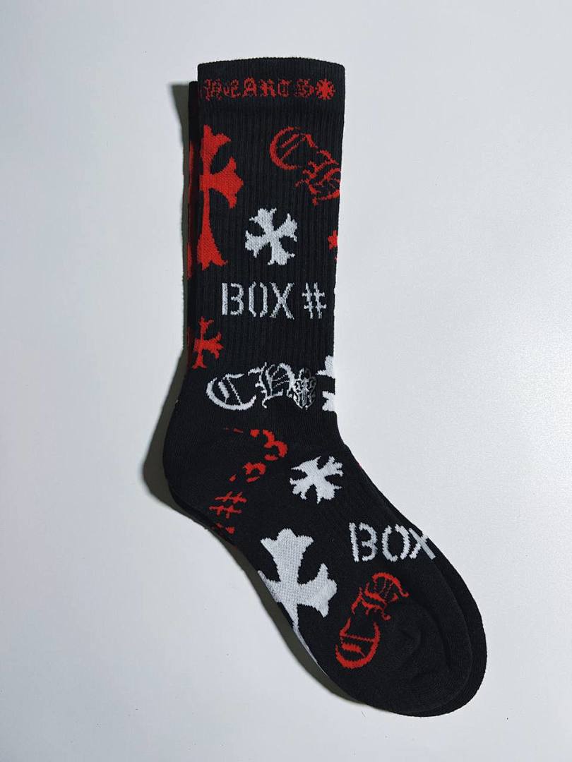 Chanel Chrome-Hearts "BOX" Socks 3 Pairs - Image 6