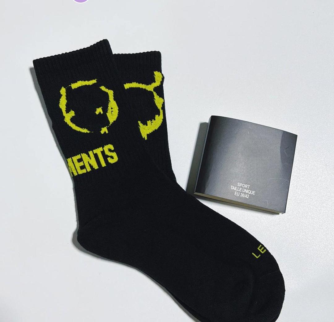 Accessiories VETEMENTS TOWEL SOCKS Black Yellow Reverse A 1:1 - Image 2