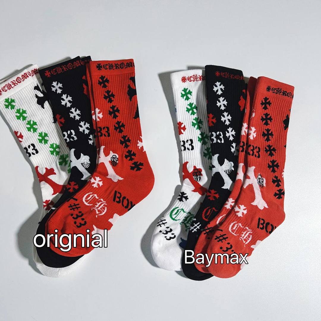 Chanel Chrome-Hearts "BOX" Socks 3 Pairs - Image 12