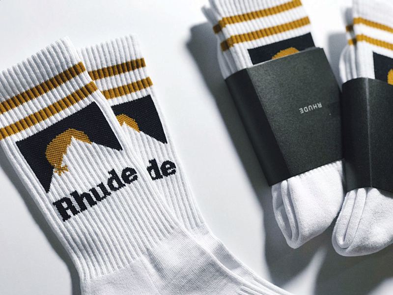 Accessiories 1: 1 Rhude Yellow Mountain Towel Bottom Socks, photo 1