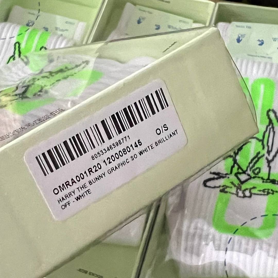 Accessiories OFF WHITE HAPPY THE BUNNY GRAPHIC SOCKS 1:1 With Box And Sticker - Image 5