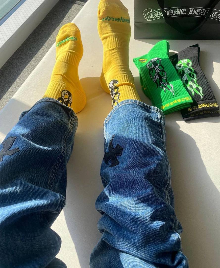 Chanel Chrome-Hearts 2023 Season Towel Socks - Image 2