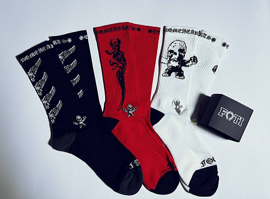 Chanel Chrome Hearts FOTI 3 Pairs Socks - Image 11