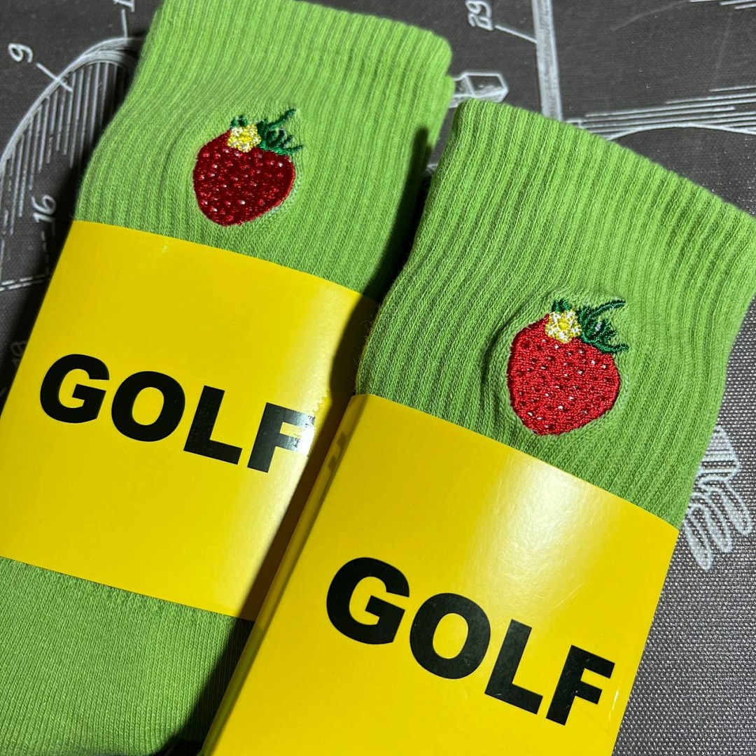 Accessiories GOLF WANG 2023 STARBERRY GREEN SOCKS Grass Embroidered - Image 2