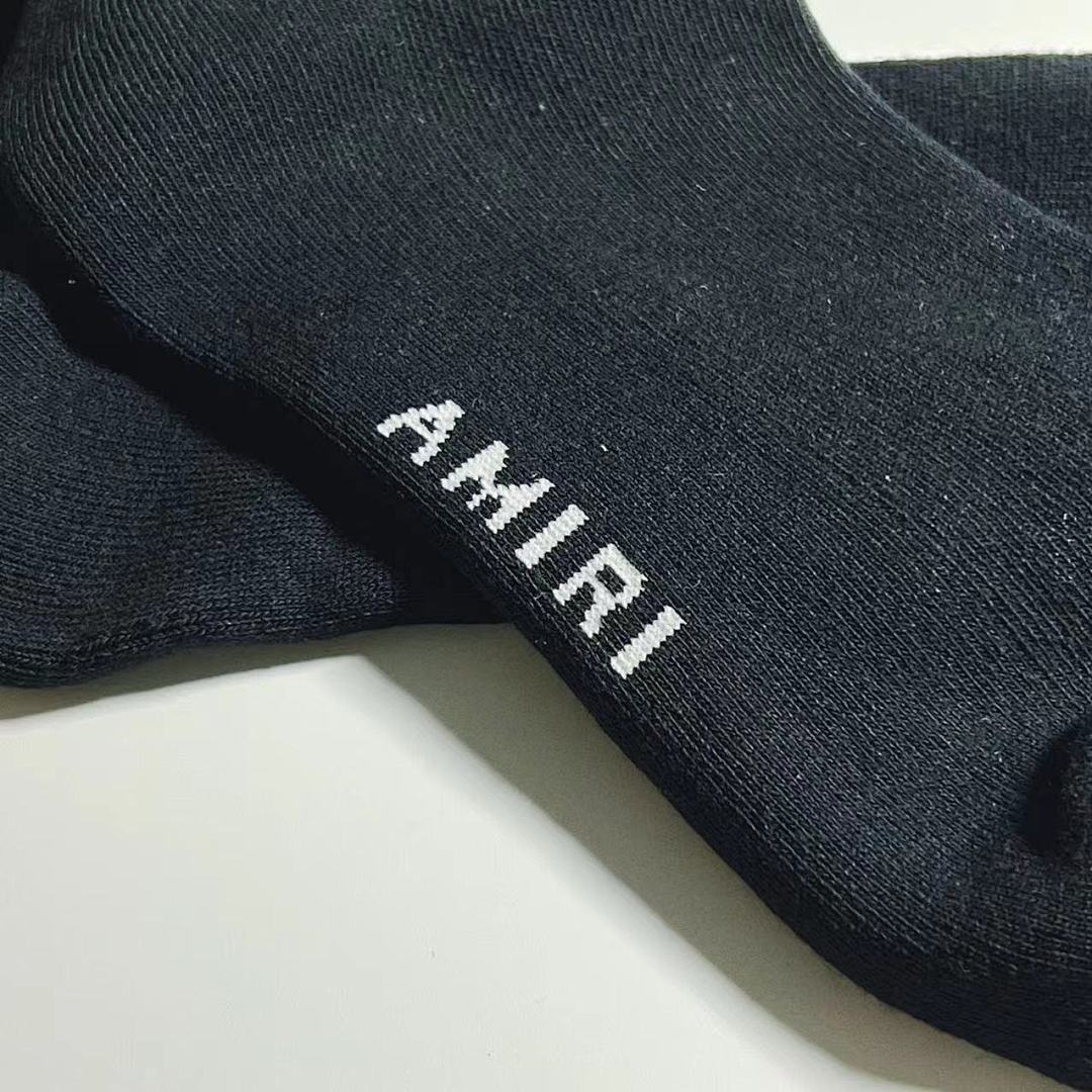 AMIRI 1: 1 AMIRI 2022 New Season Socks Skull Towel Black White Top - Image 9