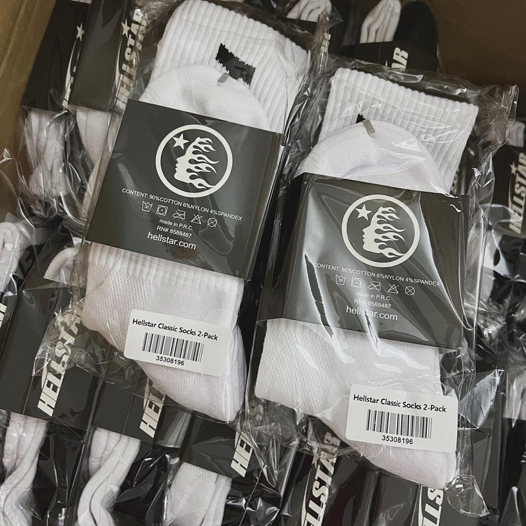 Accessiories Hellstar Black/White 2 Pacs A Set Socks - Image 2