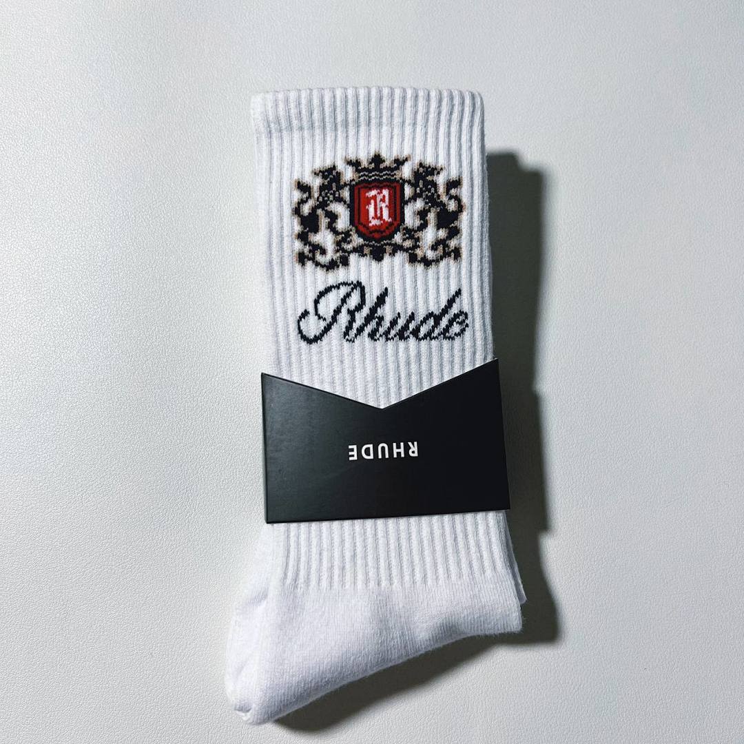 Accessiories RHUDE CREST LOGO SOCK (White Black), photo 1