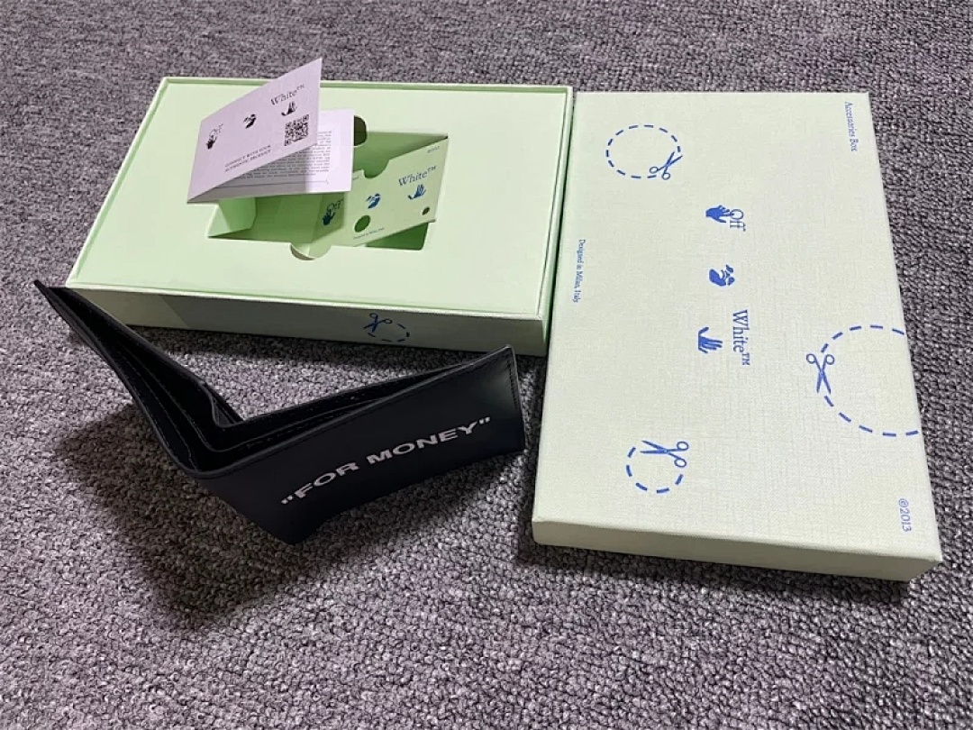 bag/homeware/accessories 1:1 OFF WHITE “FOR MONEY”Wallet Top Grain (Real Leather) - Image 20