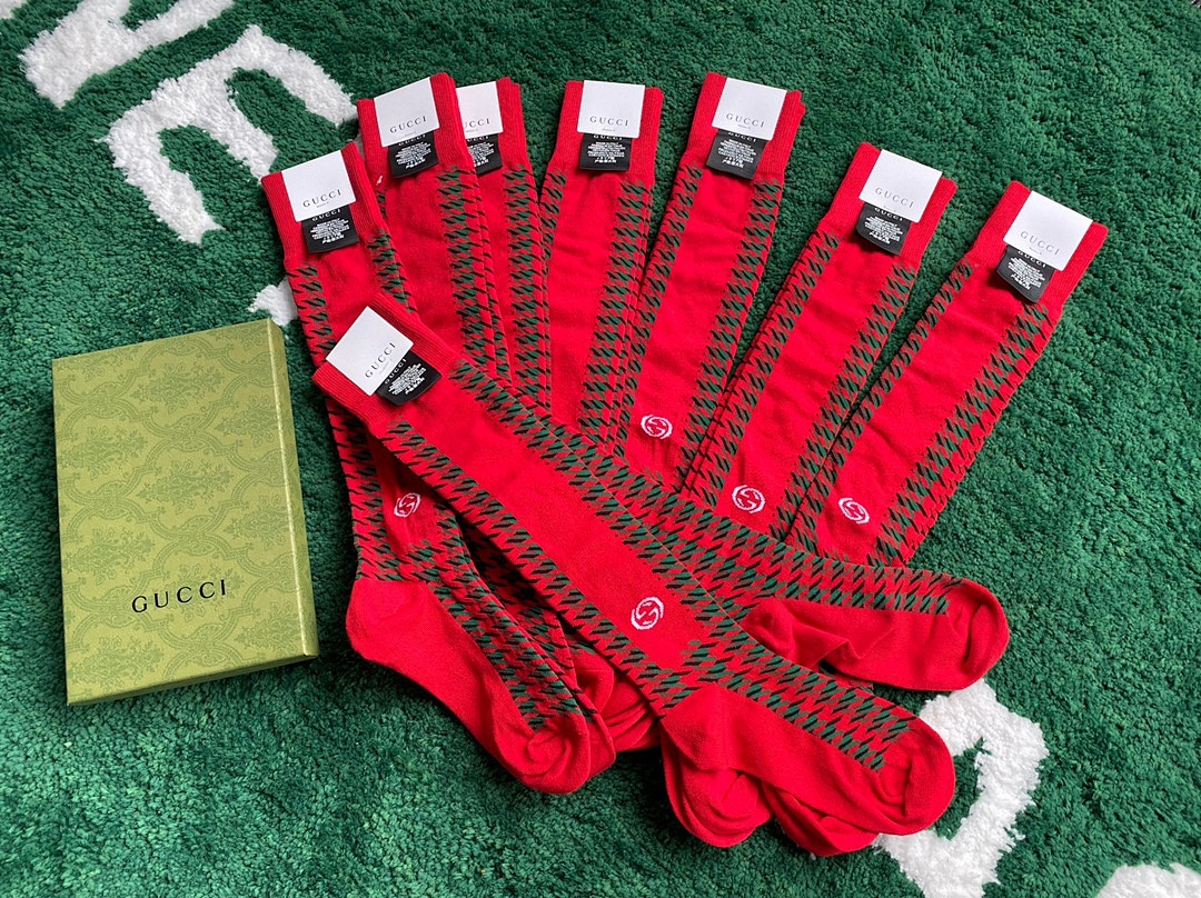 Accessiories G Red Long Socks - Image 3