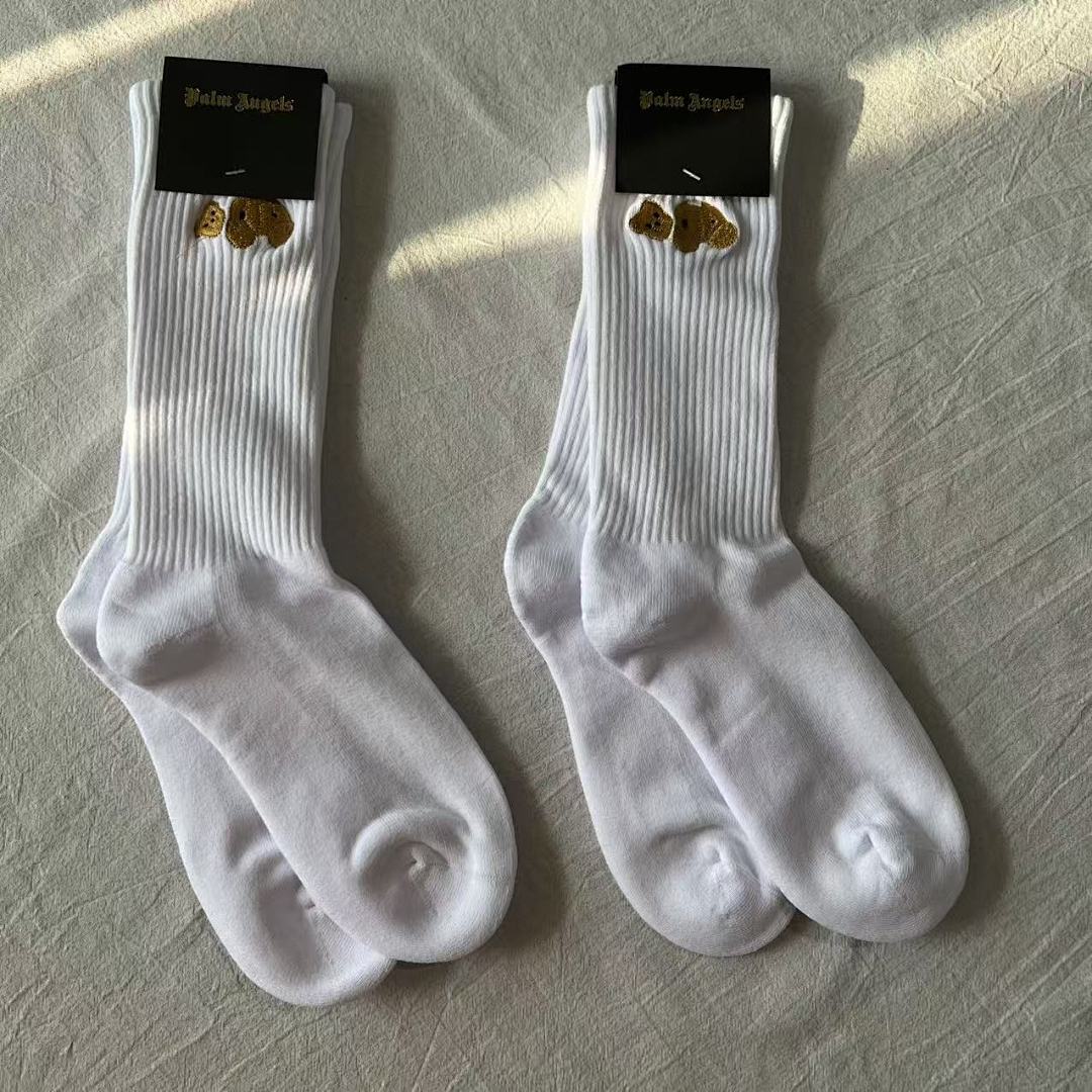 Accessiories PALM ANGELS BEAR EMBROIDERY SOCKS 1:1 Version