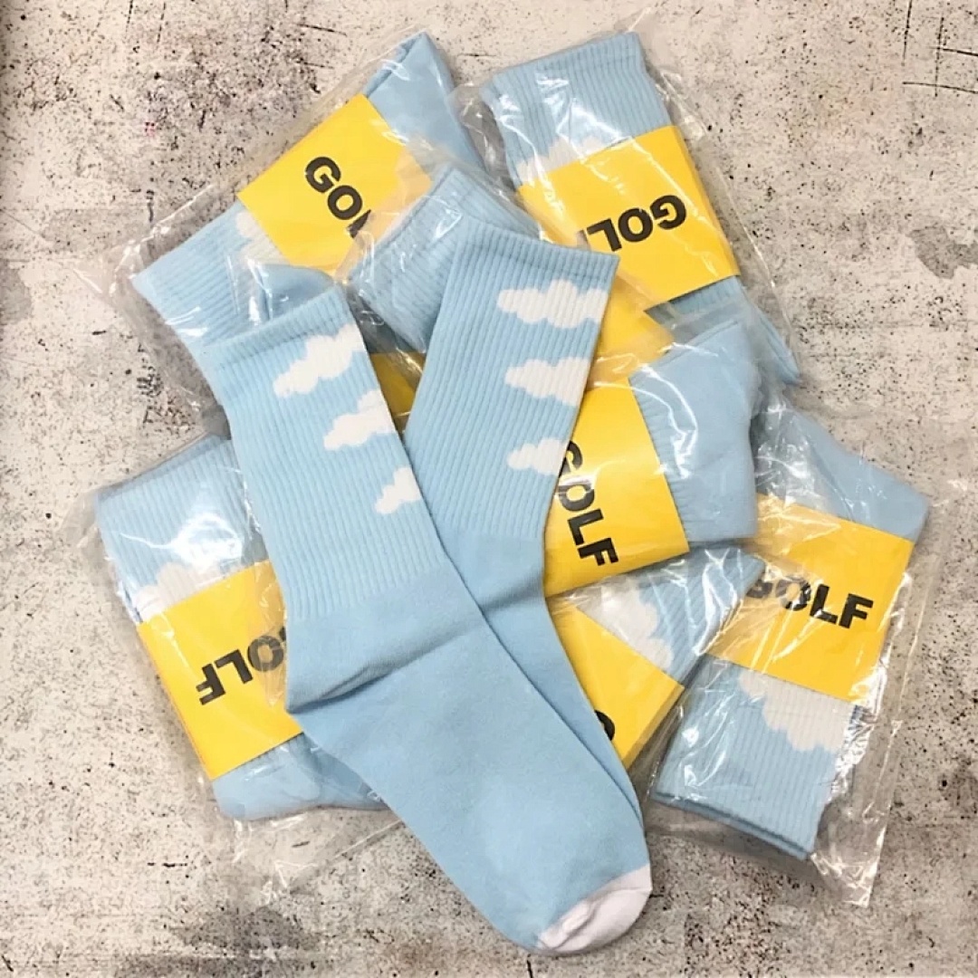 Accessiories GOLF Blue Sky White Cloud Small New Mid Socks - Image 6